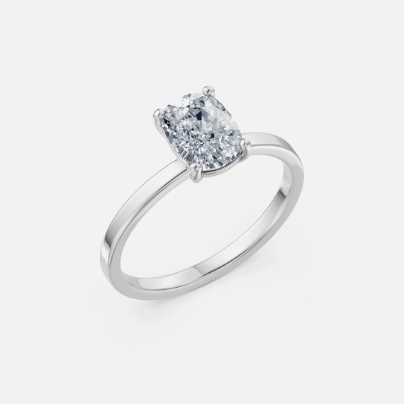 Pierścionek z białego złota z diamentem laboratoryjnym 1.5 ct - próba 585