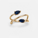 Złoty pierścionek z szafirami 0.5 ct - próba 585 Złoty pierścionek z szafirami 0.5 ct - próba 585