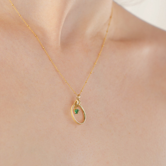 Złota zawieszka z agatem Garmond Geometrik - próba 585 Złota zawieszka z agatem Garmond Geometrik - próba 585