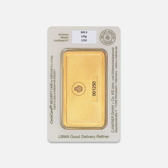 100 g sztabka złota CertiPack 100 g sztabka złota CertiPack