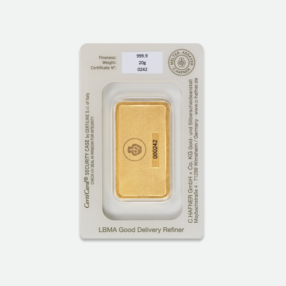 20 g sztabka złota CertiPack 20 g sztabka złota CertiPack