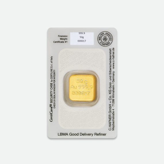 50 g sztabka złota CertiPack 50 g sztabka złota CertiPack