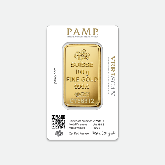 100 g sztabka złota PAMP Fortuna 100 g sztabka złota PAMP Fortuna