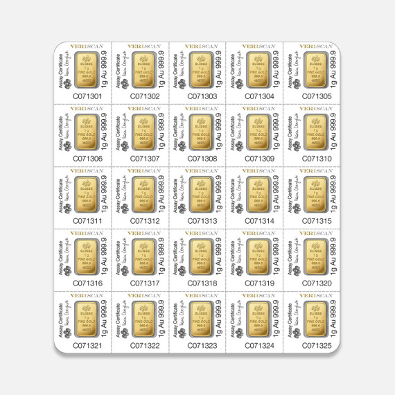 25x1 g sztabka złota Multicard PAMP Fortuna 25x1 g sztabka złota Multicard PAMP Fortuna