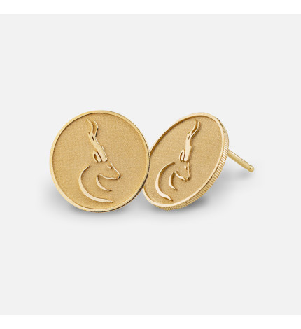 Złote kolczyki inspirowane monetą Krugerrand Giselle - próba 585 Złote kolczyki inspirowane monetą Krugerrand Giselle - próba 585