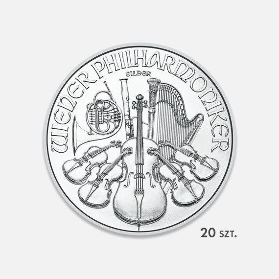 Zestaw: 20x srebrna moneta Wiedeńscy Filharmonicy 1 uncja