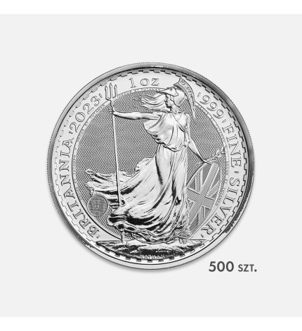 Zestaw: 500x srebrna moneta Britannia 1 uncja Zestaw: 500x srebrna moneta Britannia 1 uncja