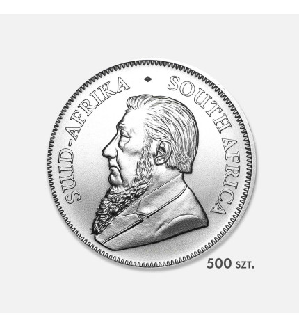 Zestaw: 500x srebrna moneta Krugerrand 1 uncja Zestaw: 500x srebrna moneta Krugerrand 1 uncja