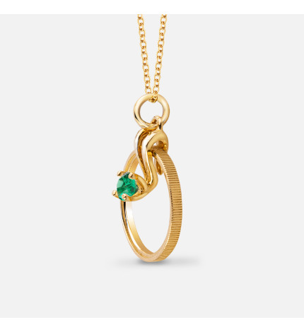 Złota zawieszka z agatem Garmond Geometrik - próba 585 Złota zawieszka z agatem Garmond Geometrik - próba 585