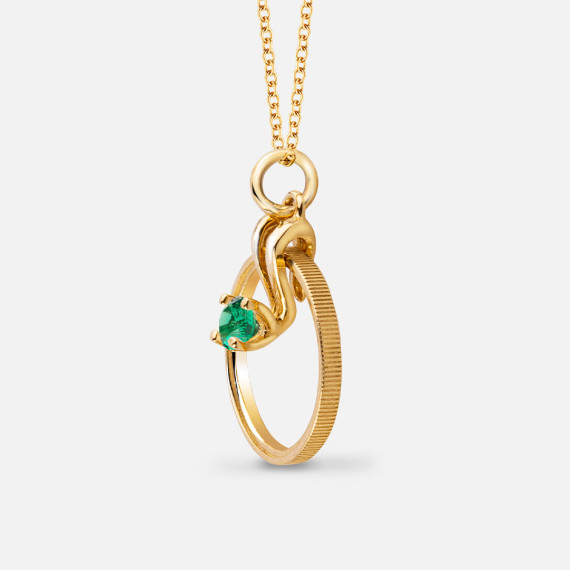 Złota zawieszka z agatem Garmond Geometrik - próba 585 Złota zawieszka z agatem Garmond Geometrik - próba 585
