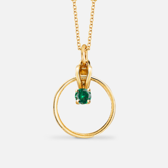 Złota zawieszka z agatem Garmond Geometrik - próba 585