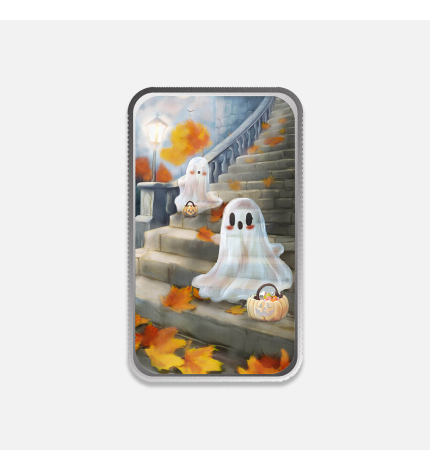 1 uncja sztabka srebra kolorowa "Halloweenowe smakołyki" 1 uncja sztabka srebra kolorowa "Halloweenowe smakołyki"