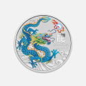 Srebrna moneta Lunar III: Rok Smoka Turkusowy 2024 1 uncja Srebrna moneta Lunar III: Rok Smoka Turkusowy 2024 1 uncja