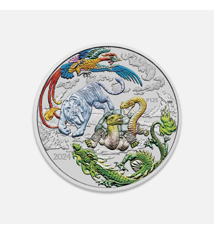 Srebrna moneta Chińskie Mity i Legendy Czterech strażników Lan 1 uncja Srebrna moneta Chińskie Mity i Legendy Czterech strażników Lan 1 uncja