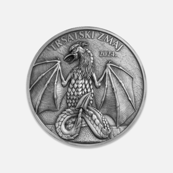 Srebrna moneta Smok z Trsatu 2024 2 uncje Srebrna moneta Smok z Trsatu 2024 2 uncje