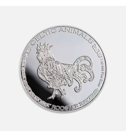 Srebrna moneta Republika Czadu - Celtyckie Zwierzęta - Kogut 2022 1 uncja Srebrna moneta Republika Czadu - Celtyckie Zwierzęta - Kogut 2022 1 uncja