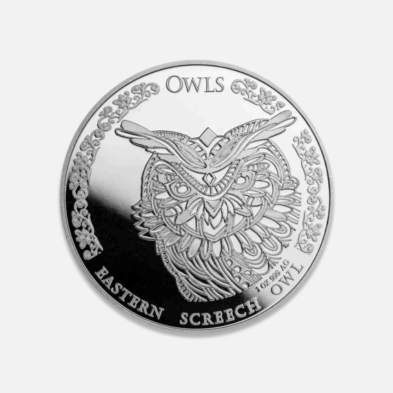 Srebrna moneta Republika Czadu - wschodnia krzykliwa sowa 2024 1 uncja