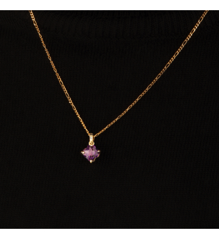 Złota zawieszka z ametystem i brylantem Chromatika - próba 585 Złota zawieszka z ametystem i brylantem Chromatika - próba 585