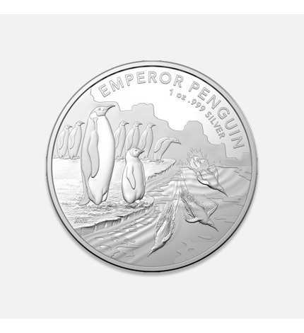Srebrna moneta Terytorium Australii Antarktyda: Pingwin cesarski 1 uncja Srebrna moneta Terytorium Australii Antarktyda: Pingwin cesarski 1 uncja