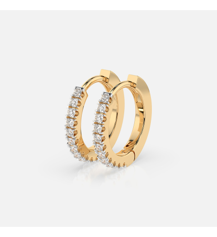 Złote kolczyki koła z diamentami 0.22 ct - próba 585 Złote kolczyki koła z diamentami 0.22 ct - próba 585