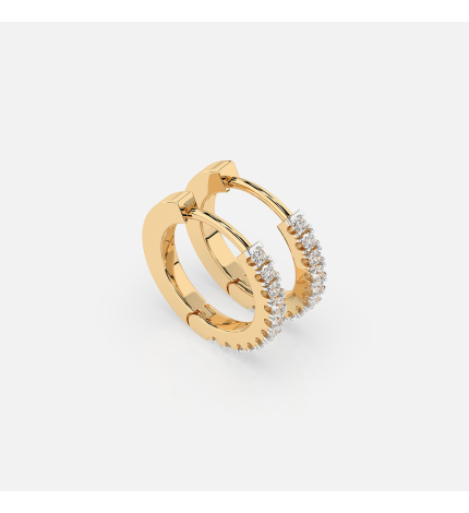 Złote kolczyki koła z diamentami 0.22 ct - próba 585 Złote kolczyki koła z diamentami 0.22 ct - próba 585