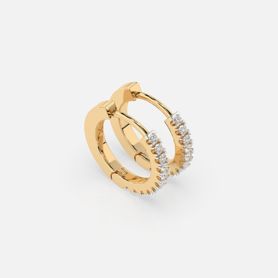 Złote kolczyki koła z diamentami 0.22 ct - próba 585 Złote kolczyki koła z diamentami 0.22 ct - próba 585