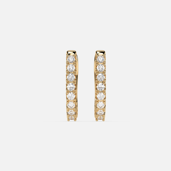 Złote kolczyki z diamentami 0.32 ct - próba 585 Złote kolczyki z diamentami 0.32 ct - próba 585