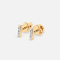Złote kolczyki z diamentami 0.08 ct - próba 585 Złote kolczyki z diamentami 0.08 ct - próba 585