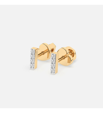 Złote kolczyki z diamentami 0.08 ct - próba 585 Złote kolczyki z diamentami 0.08 ct - próba 585