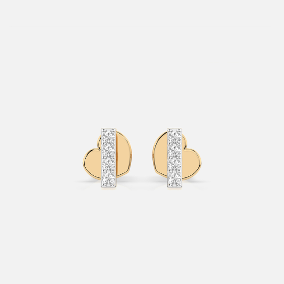 Złote kolczyki z diamentami 0.08 ct - próba 585 Złote kolczyki z diamentami 0.08 ct - próba 585