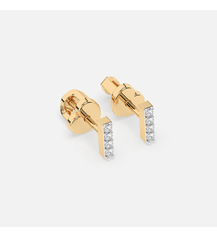 Złote kolczyki z diamentami 0.08 ct - próba 585 Złote kolczyki z diamentami 0.08 ct - próba 585