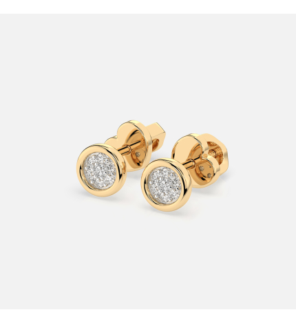 Złote kolczyki diamentowe 0.08 ct - próba 585 Złote kolczyki diamentowe 0.08 ct - próba 585