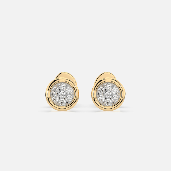 Złote kolczyki diamentowe 0.08 ct - próba 585 Złote kolczyki diamentowe 0.08 ct - próba 585