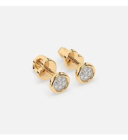 Złote kolczyki diamentowe 0.08 ct - próba 585 Złote kolczyki diamentowe 0.08 ct - próba 585
