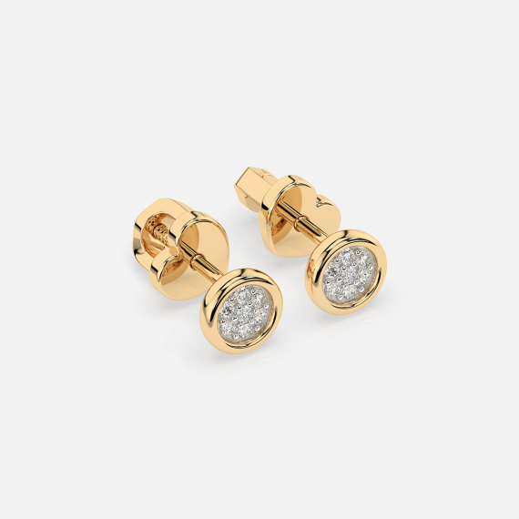 Złote kolczyki diamentowe 0.08 ct - próba 585 Złote kolczyki diamentowe 0.08 ct - próba 585