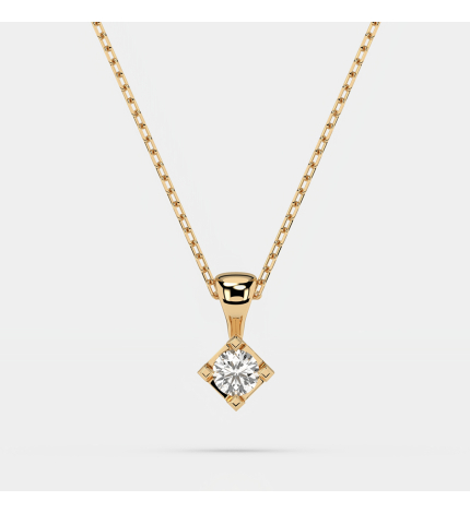 Złoty naszyjnik z zawieszką diamentową 0.08 ct - próba 585 Złoty naszyjnik z zawieszką diamentową 0.08 ct - próba 585