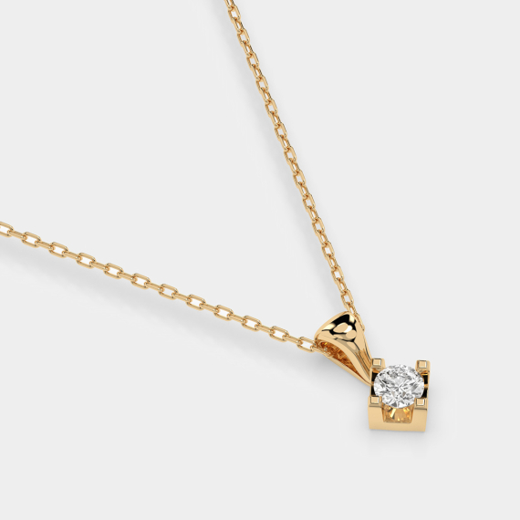 Złoty naszyjnik z zawieszką diamentową 0.08 ct - próba 585 Złoty naszyjnik z zawieszką diamentową 0.08 ct - próba 585