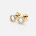 Złote kolczyki kółka z diamentami 0.16 ct - próba 585 Złote kolczyki kółka z diamentami 0.16 ct - próba 585