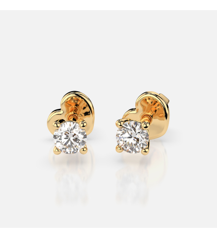 Złote kolczyki z diamentami 0.12 ct - próba 585 Złote kolczyki z diamentami 0.12 ct - próba 585