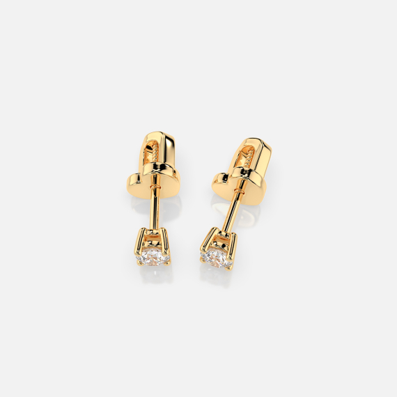 Złote kolczyki z diamentami 0.12 ct - próba 585 Złote kolczyki z diamentami 0.12 ct - próba 585