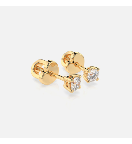 Złote kolczyki z diamentami 0.12 ct - próba 585 Złote kolczyki z diamentami 0.12 ct - próba 585