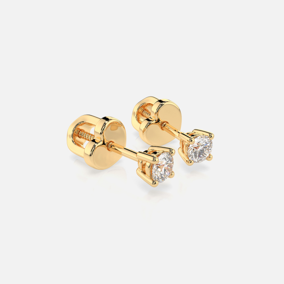 Złote kolczyki z diamentami 0.12 ct - próba 585 Złote kolczyki z diamentami 0.12 ct - próba 585
