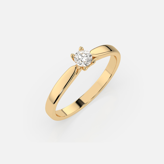 Złoty pierścionek z diamentem 0.15 ct - próba 585