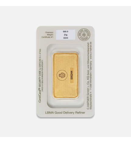 25 g sztabka złota CertiPack 25 g sztabka złota CertiPack