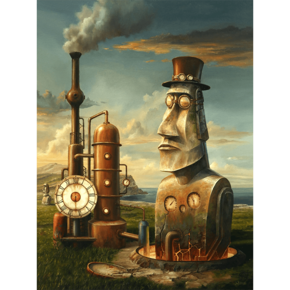 Jarosław Jaśnikowski, Steampunk Moai, 2019 Jarosław Jaśnikowski, Steampunk Moai, 2019