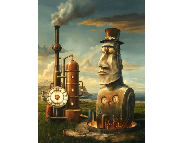 Jarosław Jaśnikowski, Steampunk Moai, 2019 Jarosław Jaśnikowski, Steampunk Moai, 2019