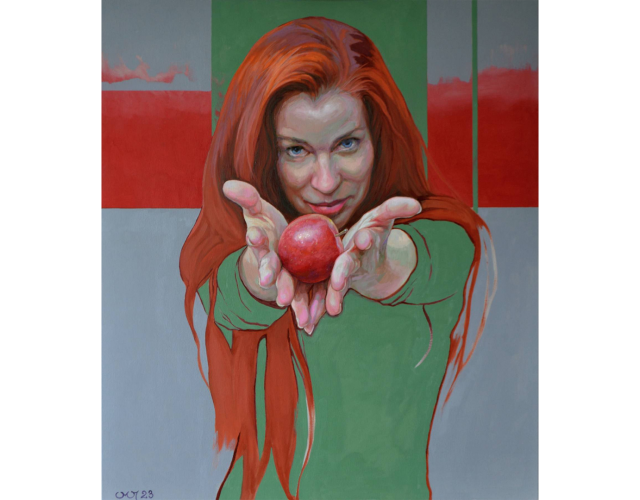 Marcin Jaszczak, Portret z jabłkiem, 2023 Marcin Jaszczak, Portret z jabłkiem, 2023