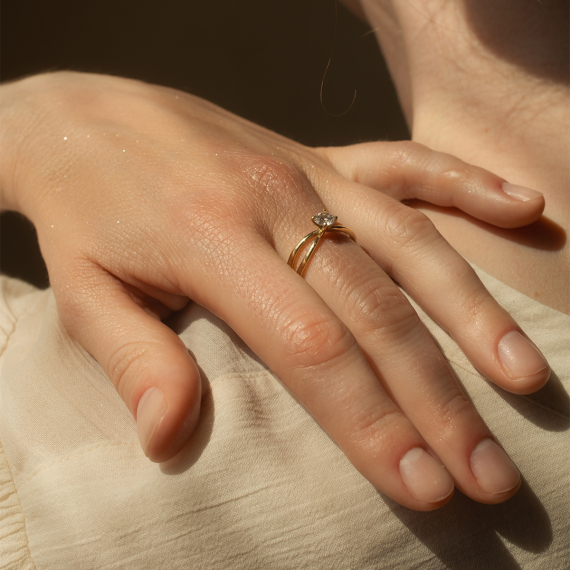 Pierścionek zaręczynowy z cyrkonią Garmond Giselle - próba 585 Pierścionek zaręczynowy z cyrkonią Garmond Giselle - próba 585