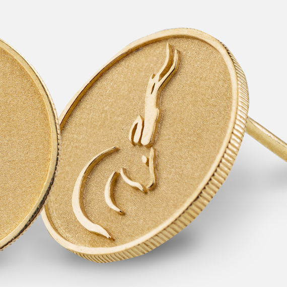 Złote kolczyki inspirowane monetą Krugerrand Giselle - próba 585 Złote kolczyki inspirowane monetą Krugerrand Giselle - próba 585