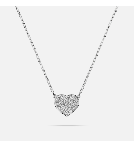 Naszyjnik z białego złota z motywem serca z diamentami 0.09 ct - próba 585 Naszyjnik z białego złota z motywem serca z diamentami 0.09 ct - próba 585
